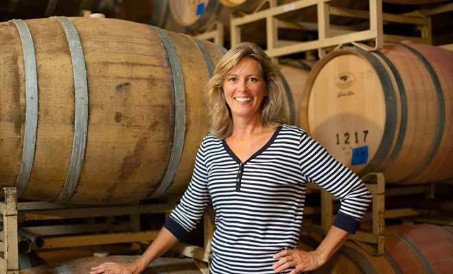 Spectra winemaker Leslie Steward in the cellar